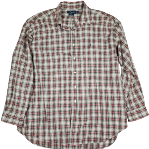Ralph Lauren Blake Red Greeb White Casual Button Down Shirt Mens XXL - Picture 1 of 12